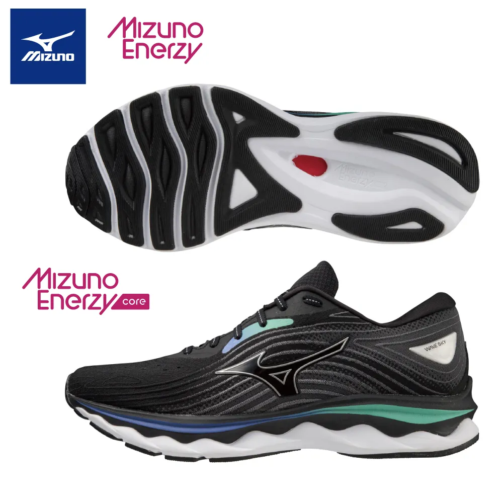 Mizuno 美津濃 男款 慢跑鞋 WAVE SKY 6 一般型 超寬楦 跑步 穩定 包覆 -藍- J1GC221153 歷史價格詳細信息