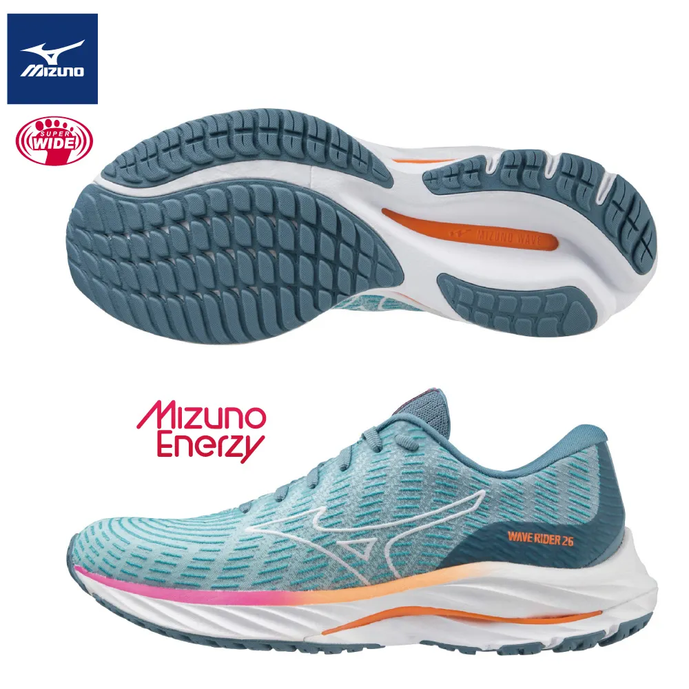 【MIZUNO 美津濃】WAVE RIDER 26 一般型超寬楦男款慢跑鞋 J1GC220455 歷史價格詳細信息