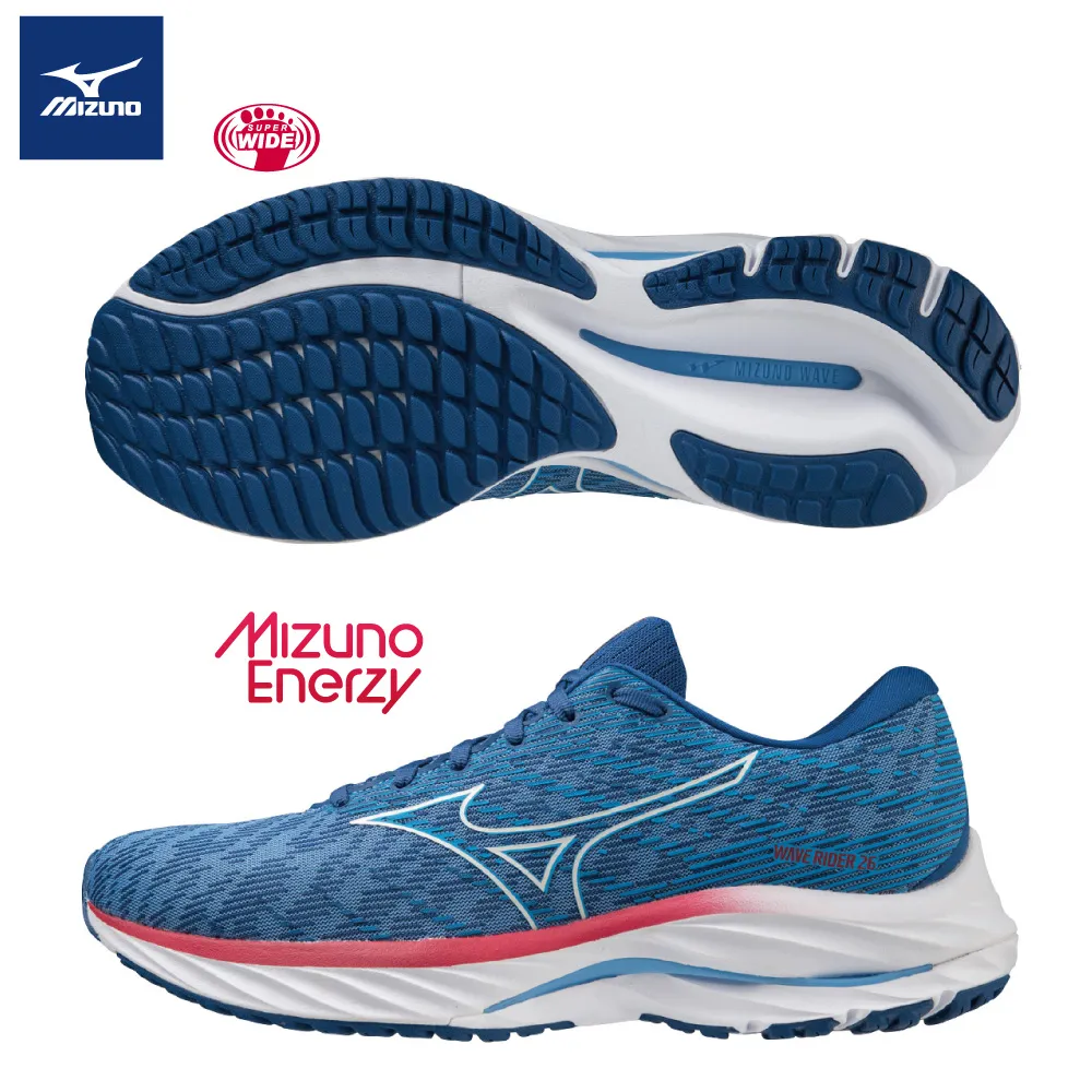 Mizuno 美津濃 男款 慢跑鞋 WAVE RIDER 26 一般型 超寬楦 跑鞋 J1GC220452 歷史價格詳細信息