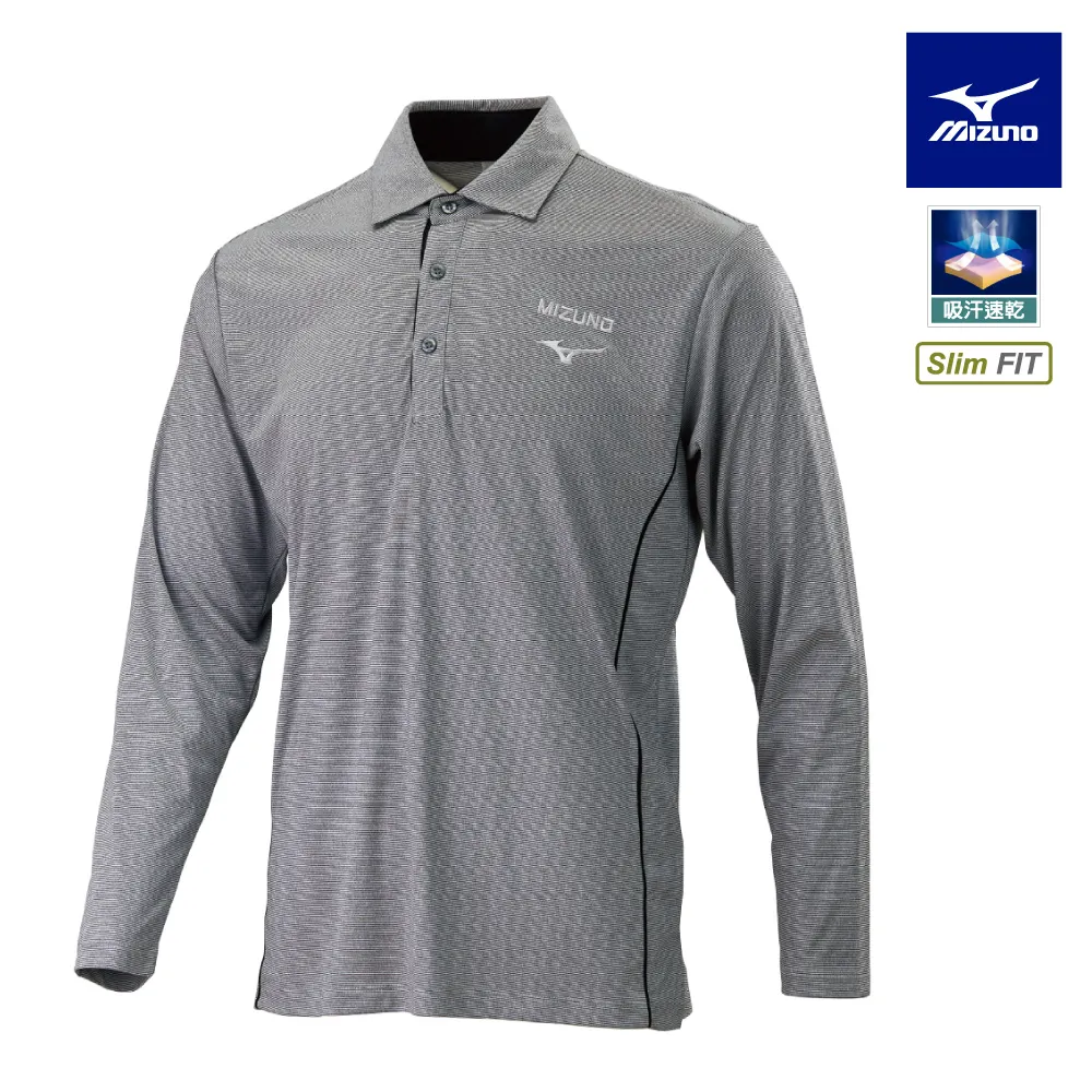 【MIZUNO 美津濃】男款長袖POLO衫 32TAA51618（希臘藍） 歷史價格詳細信息