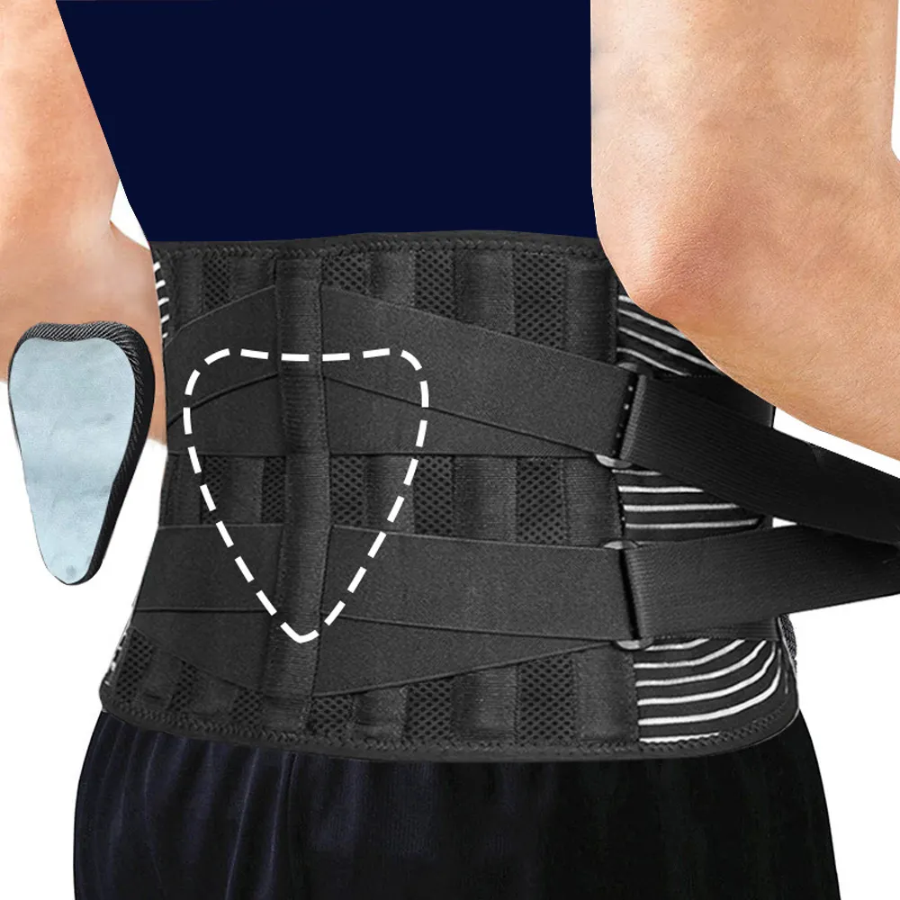 運動健身腰帶雙重加壓背部束腰帶彈力腰帶鋼板背部支撐護腰帶 歷史價格詳細信息