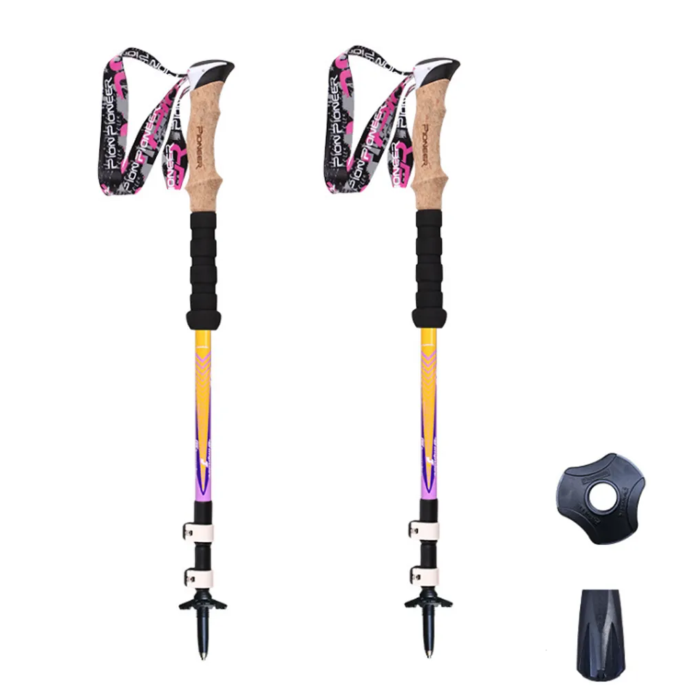 PUSH! 戶外休閒登山用品頂級碳纖維3SL第8代鎖緊系統五節折疊式登山杖( 1入)P73 歷史價格詳細信息