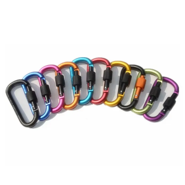 鋁合金露營登山D型掛勾扣環77mm 多功能外出水瓶壺腰背包掛扣帶鎖D扣鑰匙D字扣登山扣環 歷史價格詳細信息