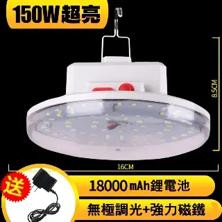 150W磁吸大面積LED大功率充電廣角露營攤販工作燈-白光 歷史價格詳細信息