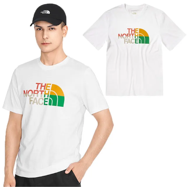 【The North Face】男 吸濕透氣純棉長袖圓領T恤.休閒套頭衫.運動上衣/大尺寸品牌標識/8AT8-FN4 白 歷史價格詳細信息