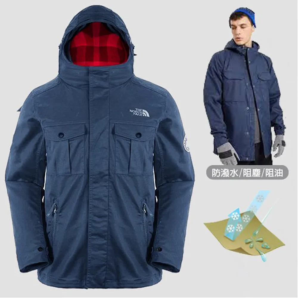 【美國 The North Face】男款 防風防水透氣耐磨連帽外套.夾克/風雨衣/3CH8 黑/橘 V 歷史價格詳細信息