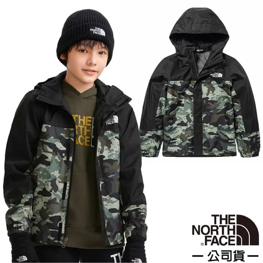【The North Face 童 連帽風衣《黑/迷彩》】7WPW/連帽衝鋒衣/兒童外套 歷史價格詳細信息