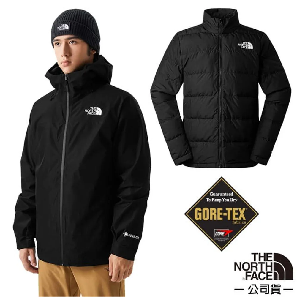 【美國 The North Face】男 防風防水透氣耐磨連帽兩件式外套.夾克/風雨衣/3V9B 黑 N 歷史價格詳細信息