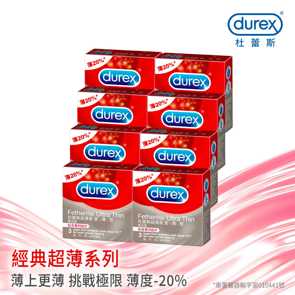【杜蕾斯】超薄裝更薄型衛生套3入X8盒｜保險套｜Durex｜官方旗艦店 歷史價格詳細信息
