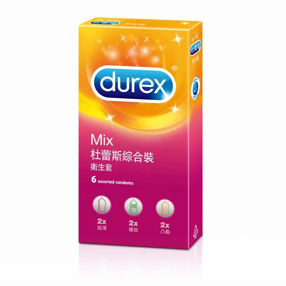 Durex杜蕾斯 綜合裝保險套-超薄x2+螺紋2+凸點x2 6片 衛生套 歷史價格詳細信息