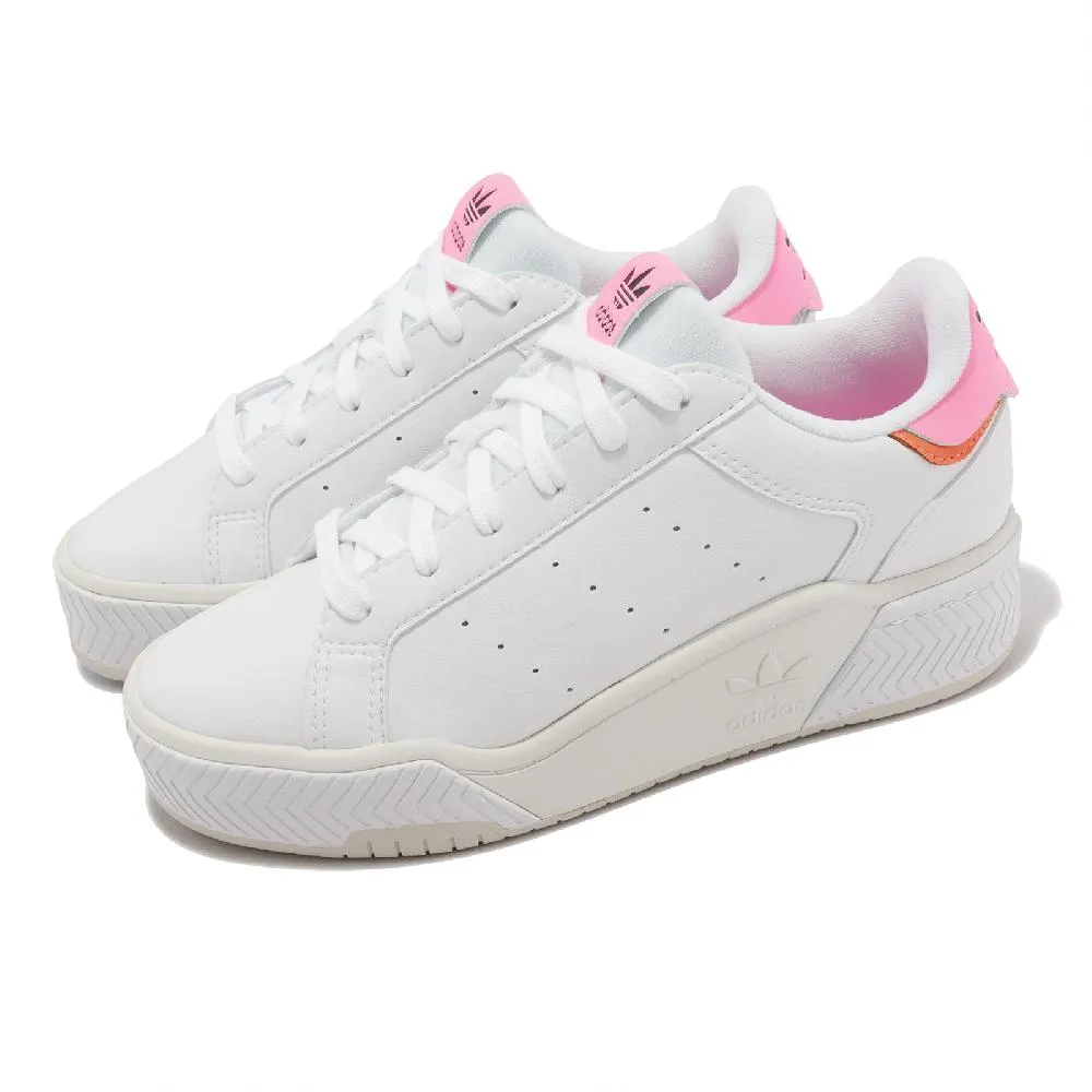 adidas 愛迪達 休閒鞋 Court Tourino J 大童 女鞋 白 粉紅 皮革 小白鞋 三葉草 H00765 歷史價格詳細信息