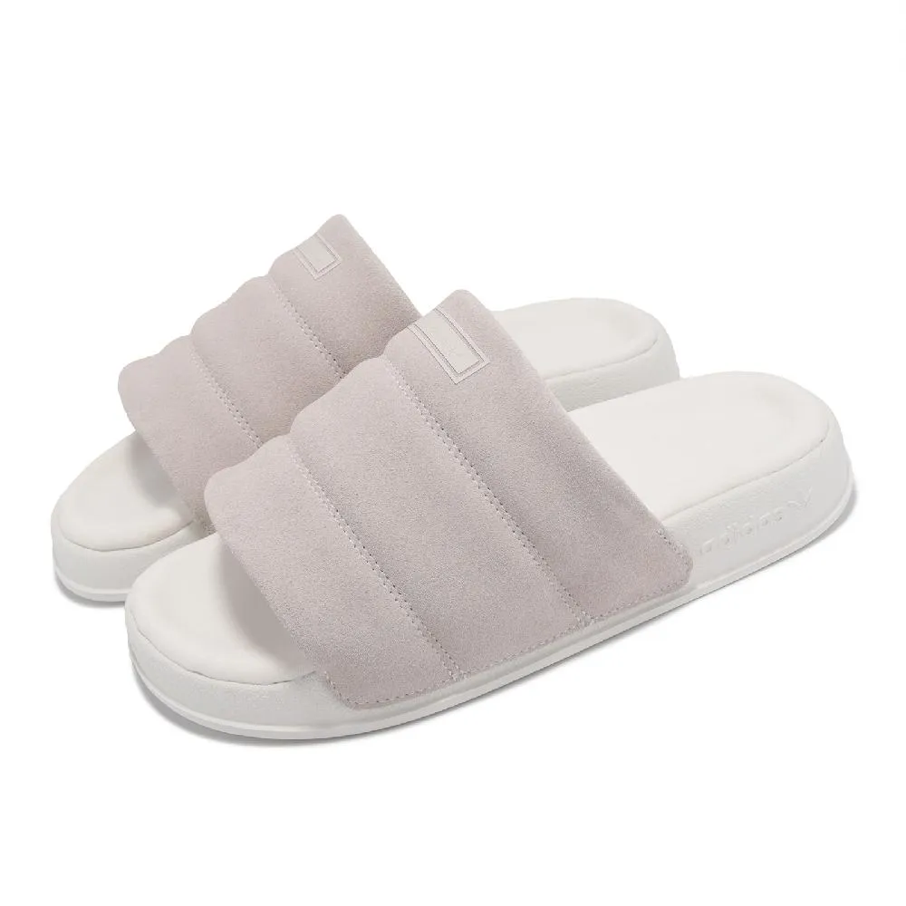 adidas 拖鞋 Adilette Essential W 黑 金 三葉草 皮革 女鞋 奢華感【ACS】 FZ6162 歷史價格詳細信息