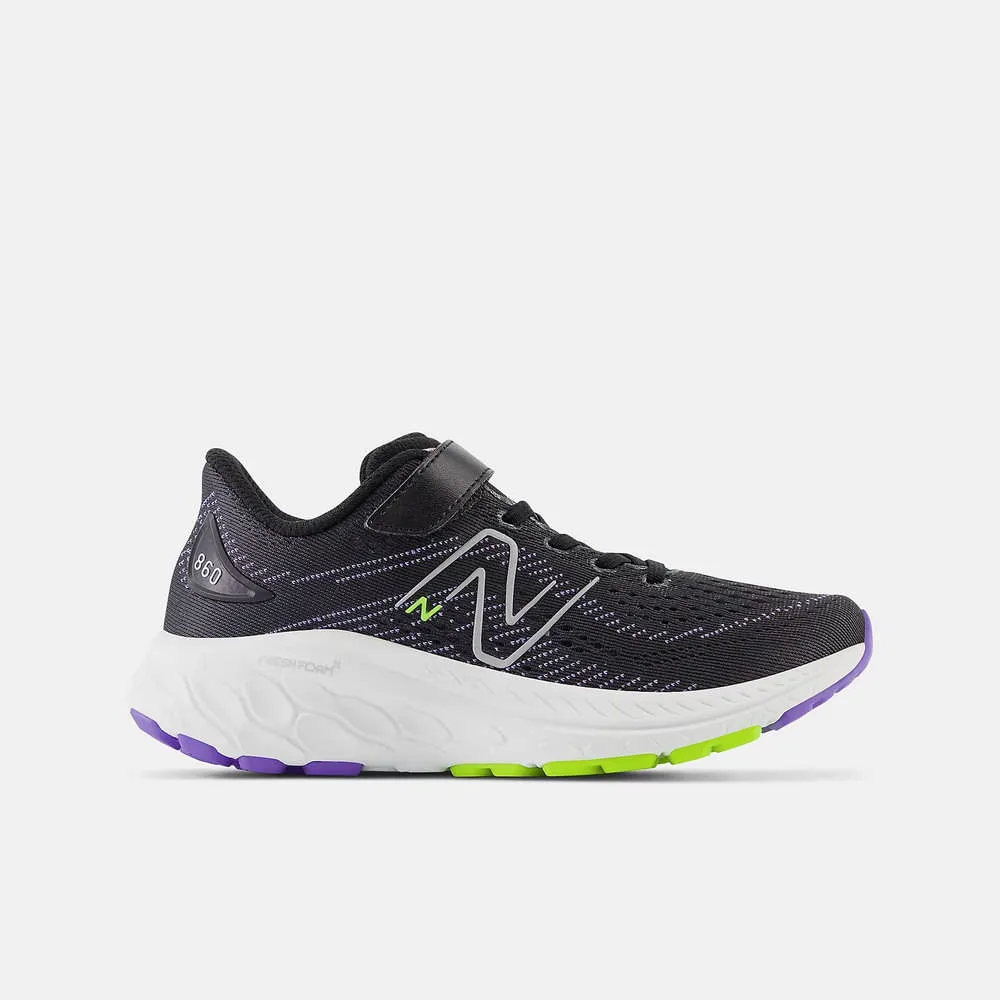NEW BALANCE 童鞋 FRESH FOAM 黑紫 寬楦 黏帶 中童 PA860Q13 歷史價格詳細信息
