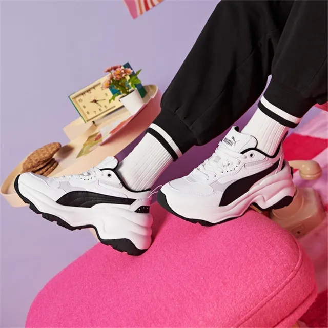 【PUMA】Cilia Wedge PUMA 休閒鞋 女鞋 白色 老爹鞋-39854401 歷史價格詳細信息