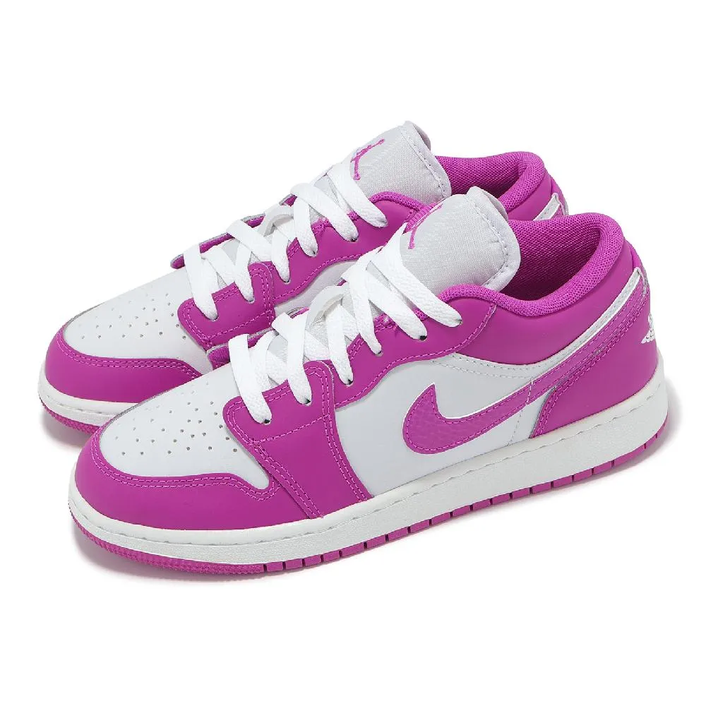 Nike Air Jordan1 Low GS AJ1 低幫 黑白紫 百搭 運動 籃球鞋 553560-151 女款 歷史價格詳細信息