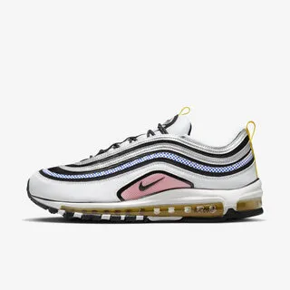 Nike Air Max 97 氣墊 白黑 熒光綠 子彈 休閒運動慢跑鞋 男女鞋 921733-105【ADIDAS x NIKE】 歷史價格詳細信息