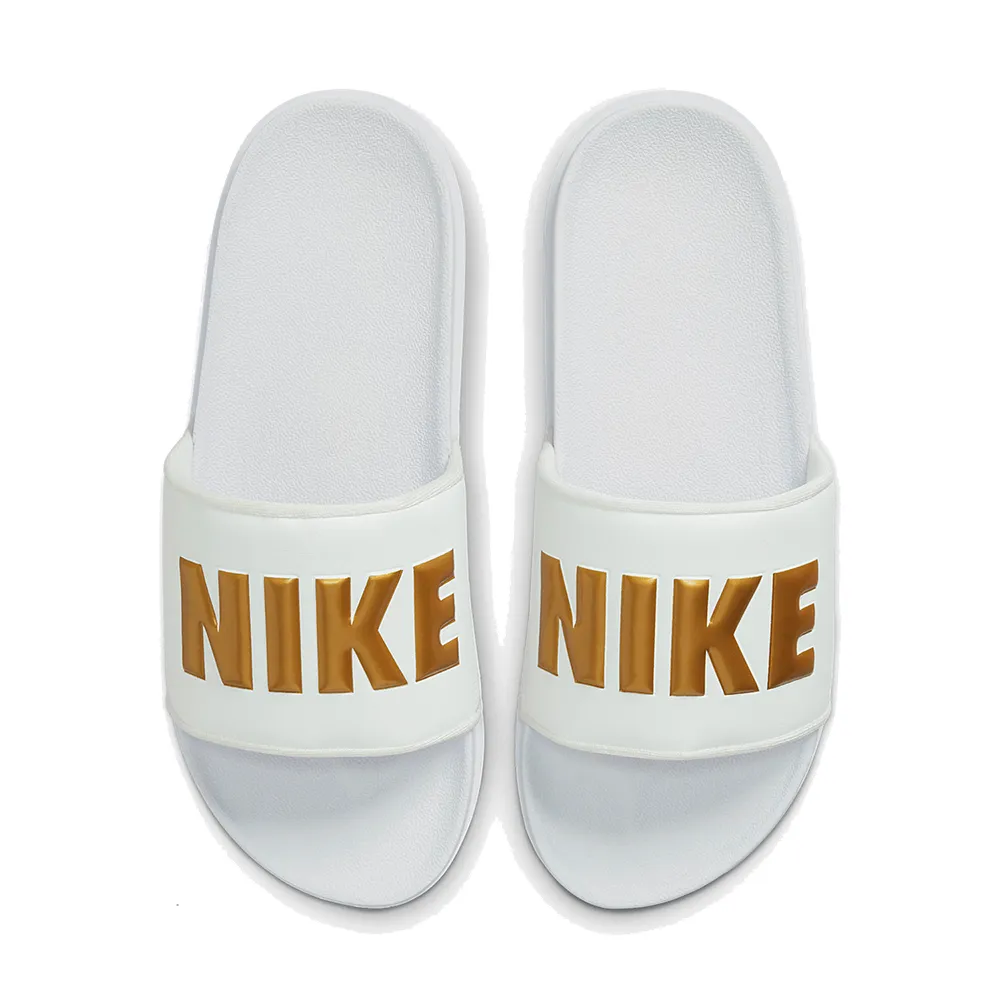 Nike Wmns Offcourt Slide [BQ4632-106] 女 涼拖鞋 經典 休閒 舒適 輕便 白 金 歷史價格詳細信息