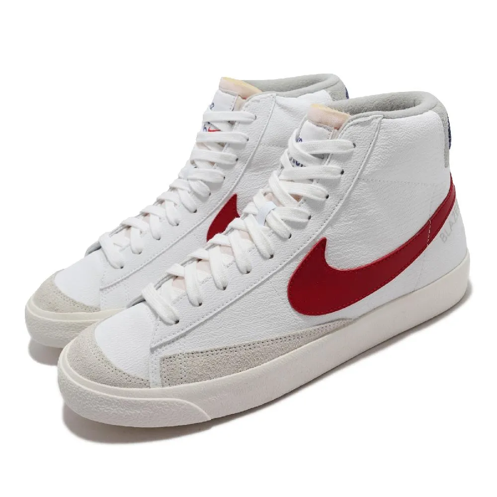 Nike 休閒鞋 Blazer Mid 77 白 紅 藍 男鞋 皮革 復古 運動鞋 【ACS】 CW7073-100 歷史價格詳細信息
