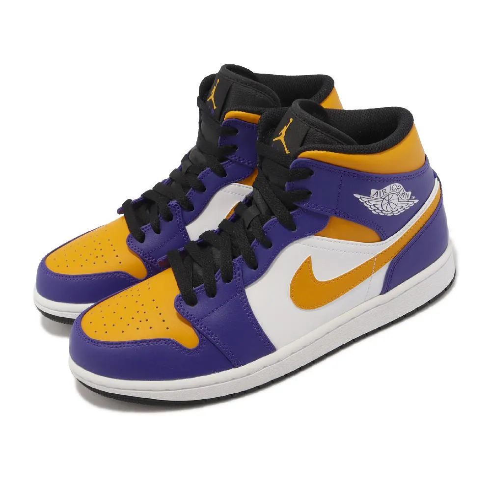 NIKE AIR JORDAN 1 MID 黃蜂隊 湖藍 休閒運動籃球鞋 男女鞋 554724-415 歷史價格詳細信息