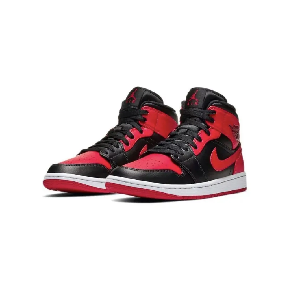 Air Jordan 1 Mid 黑 紅 黑紅頭 Bred Toe 喬丹 1代 男鞋 ACS 554724-079 歷史價格詳細信息
