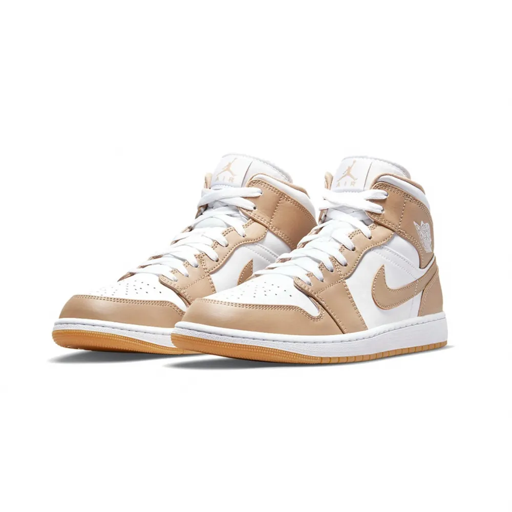 Air Jordan 1 Mid Tan Gum 奶茶色 白 中筒 喬丹1代 男鞋【ACS】 554724-271 歷史價格詳細信息