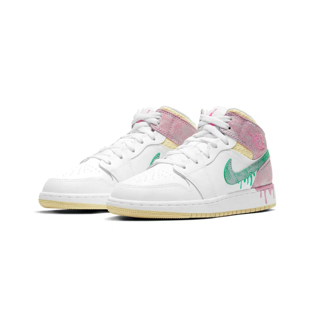 【Air Jordan 1 Mid GS “SPRITE”】藍綠 大童 時尚 休閒鞋 女款 歷史價格詳細信息