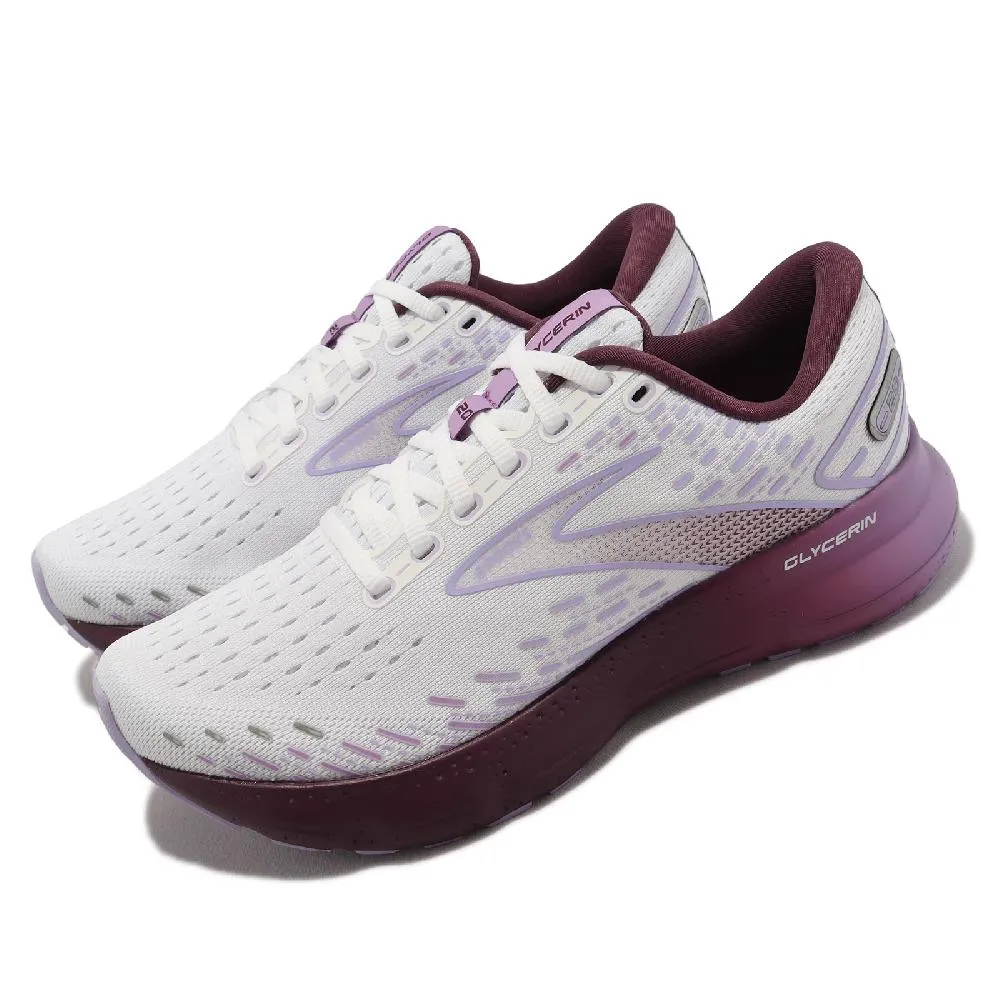 Brooks 慢跑鞋 Glycerin 20 白 紫 甘油系列 避震緩衝 女鞋 路跑 【ACS】 1203691B168 歷史價格詳細信息