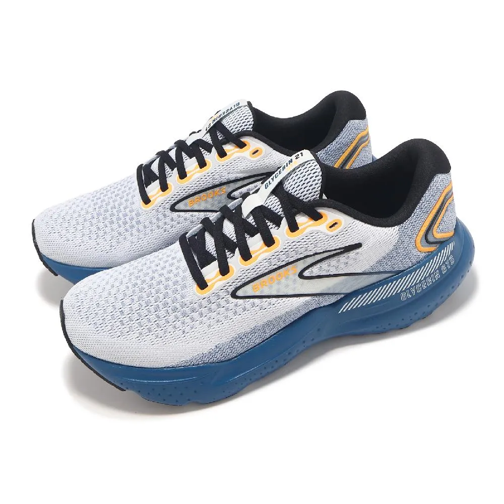 Brooks 慢跑鞋 Glycerin GTS 19 寬楦頭 男 支撐 藍 灰 運動 【ACS】 1103572E095 歷史價格詳細信息