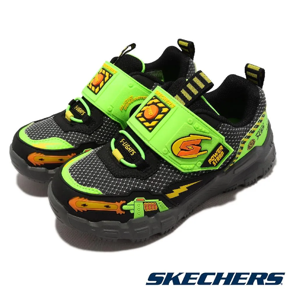 【SKECHERS】燈鞋 S Lights Mighty Glow 2-Dino Bolt 小童 黑 綠橘 暴龍 小朋友(403501-NBKOR) 歷史價格詳細信息