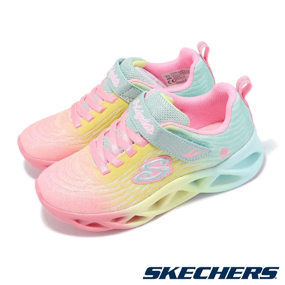 SKECHERS S LIGHTS 燈鞋 魔鬼氈 中大童 藍粉 R8771(302330LLBPK) 歷史價格詳細信息
