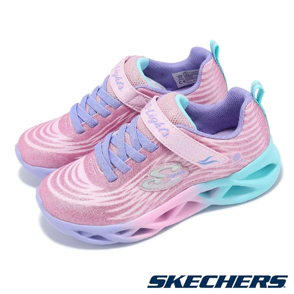 SKECHERS S LIGHTS 燈鞋 魔鬼氈 中大童 藍粉 R8771(302330LLBPK) 歷史價格詳細信息