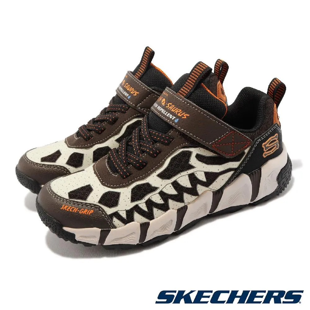 Skechers 童鞋 Velocitrek-Dino-Quest 咖啡 白黑橘 恐龍 小朋友 魔鬼氈 運動鞋【ACS】 歷史價格詳細信息