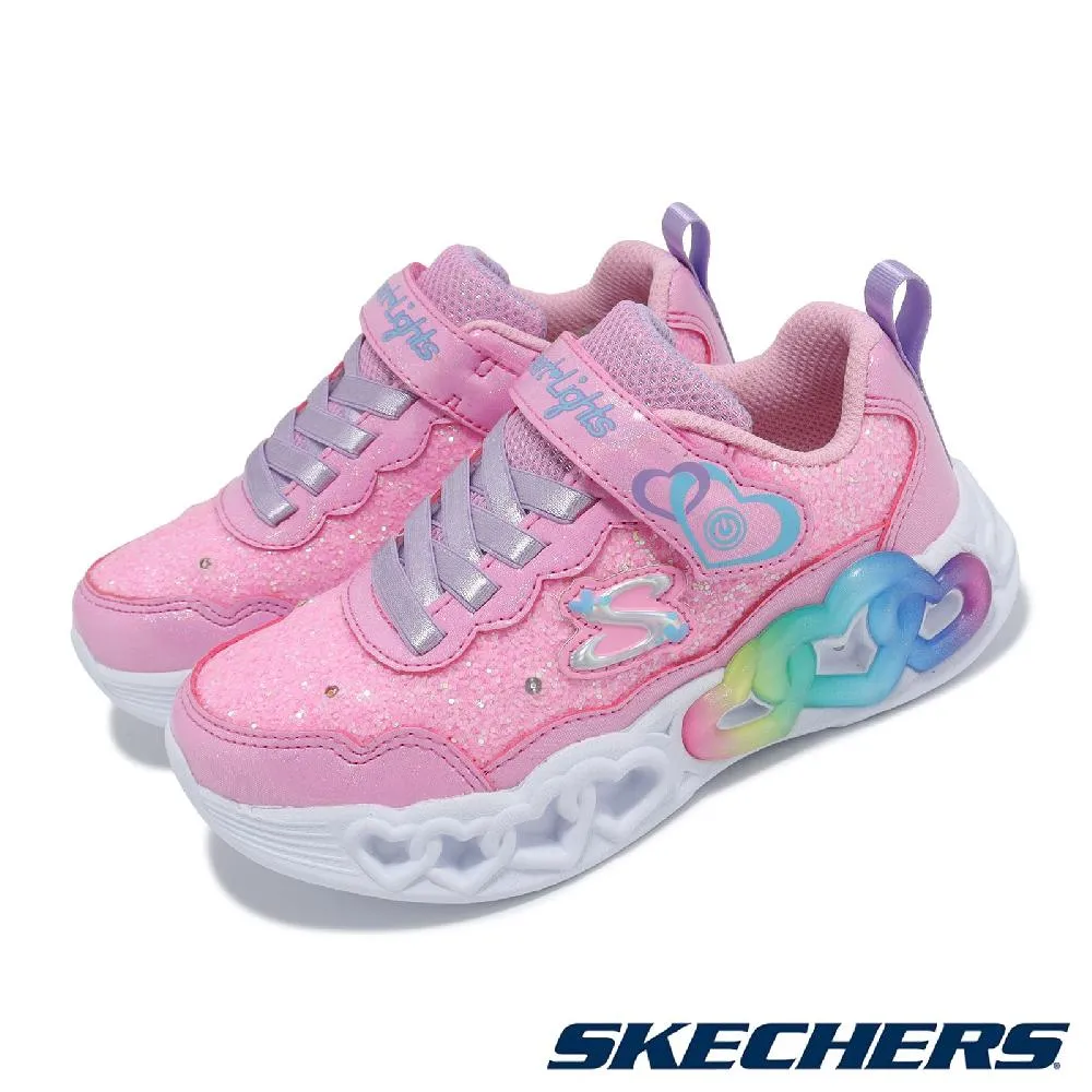 SKECHERS HEART LIGHTS 魔鬼氈 燈鞋 小童 蝴蝶結 紫 R9826 (302695NLTPL) 歷史價格詳細信息