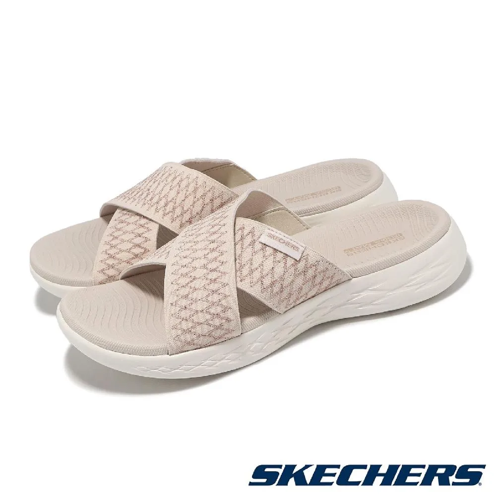 Skechers On-The-Go 米白 避震 瑜珈鞋墊 休閒 拖鞋 女款 J1869【新竹皇家140740NAT】 歷史價格詳細信息