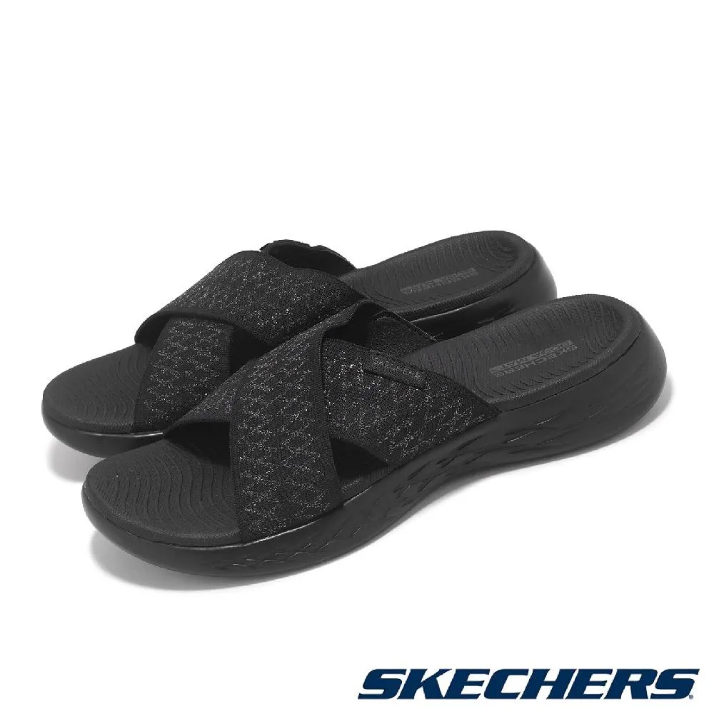 Skechers On-The-Go 黑色 避震 瑜珈鞋墊 休閒 拖鞋 女款 J1868【新竹皇家140740BKGY】 歷史價格詳細信息
