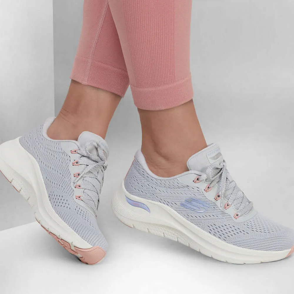 Skechers Arch Fit 2.0 [150066WWBL] 女 休閒鞋 寬楦 厚底 套入式 瞬穿 白 藍 歷史價格詳細信息