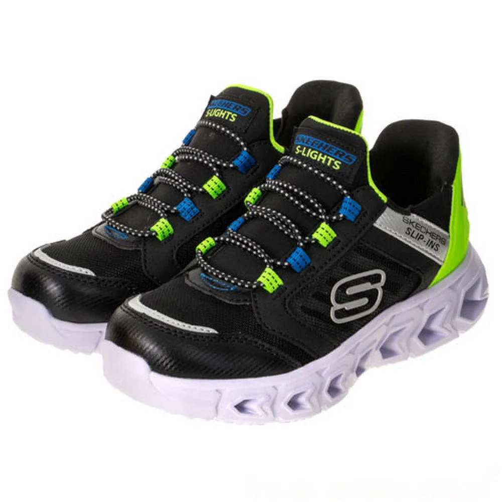 SKECHERS 中大童 HYPNO-FLASH 2.0 休閒鞋 燈鞋 403843LBKLM 黑綠 歷史價格詳細信息
