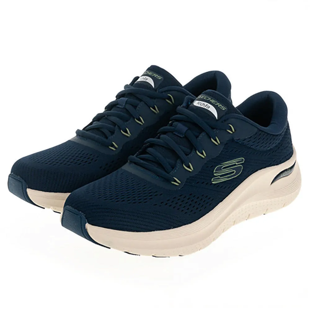 Skechers Arch Fit 2.0 [150066WWBL] 女 休閒鞋 寬楦 厚底 套入式 瞬穿 白 藍 歷史價格詳細信息