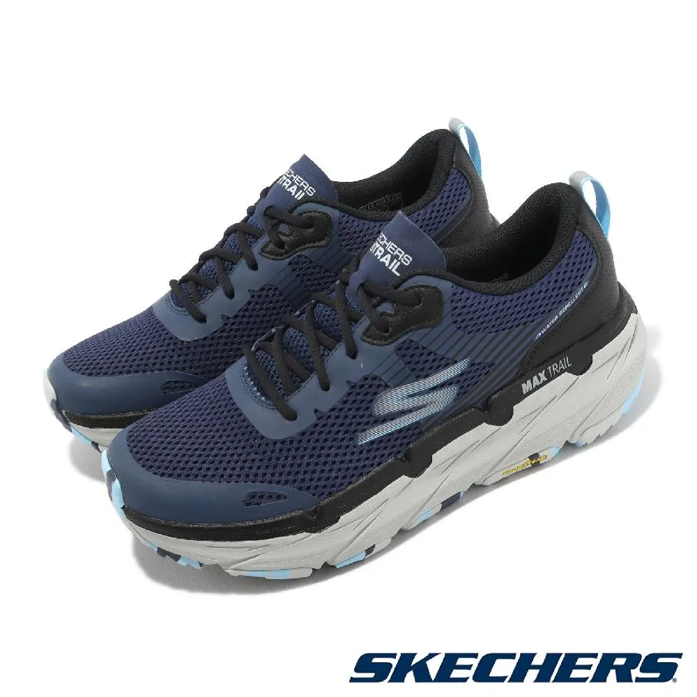 SKECHERS Max Cushioning Premier 魔鬼氈 運動鞋 中大童 黑藍 NO.R6221 歷史價格詳細信息