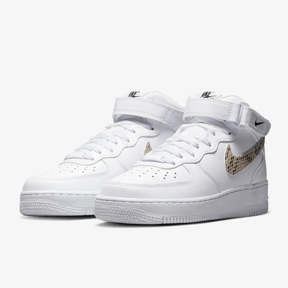 Nike 休閒鞋 Wmns Air Force 1 07 Mid 女鞋 白 蛇紋 經典款 中筒 DD9625-101 歷史價格詳細信息