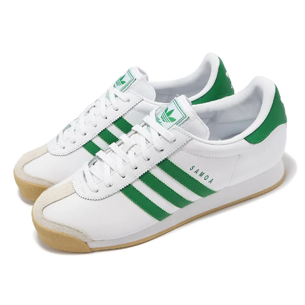 adidas 愛迪達 休閒鞋 Samoa 男鞋 女鞋 白 綠 膠底 復古 三葉草 JH9078 歷史價格詳細信息