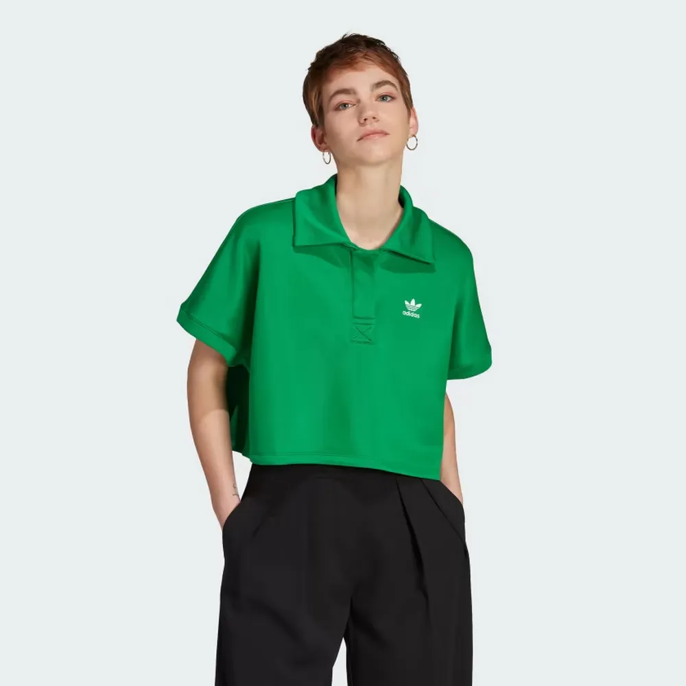 【ADIDAS】CROPPED POLO OS 短袖POLO 女 綠色-IK0419 歷史價格詳細信息