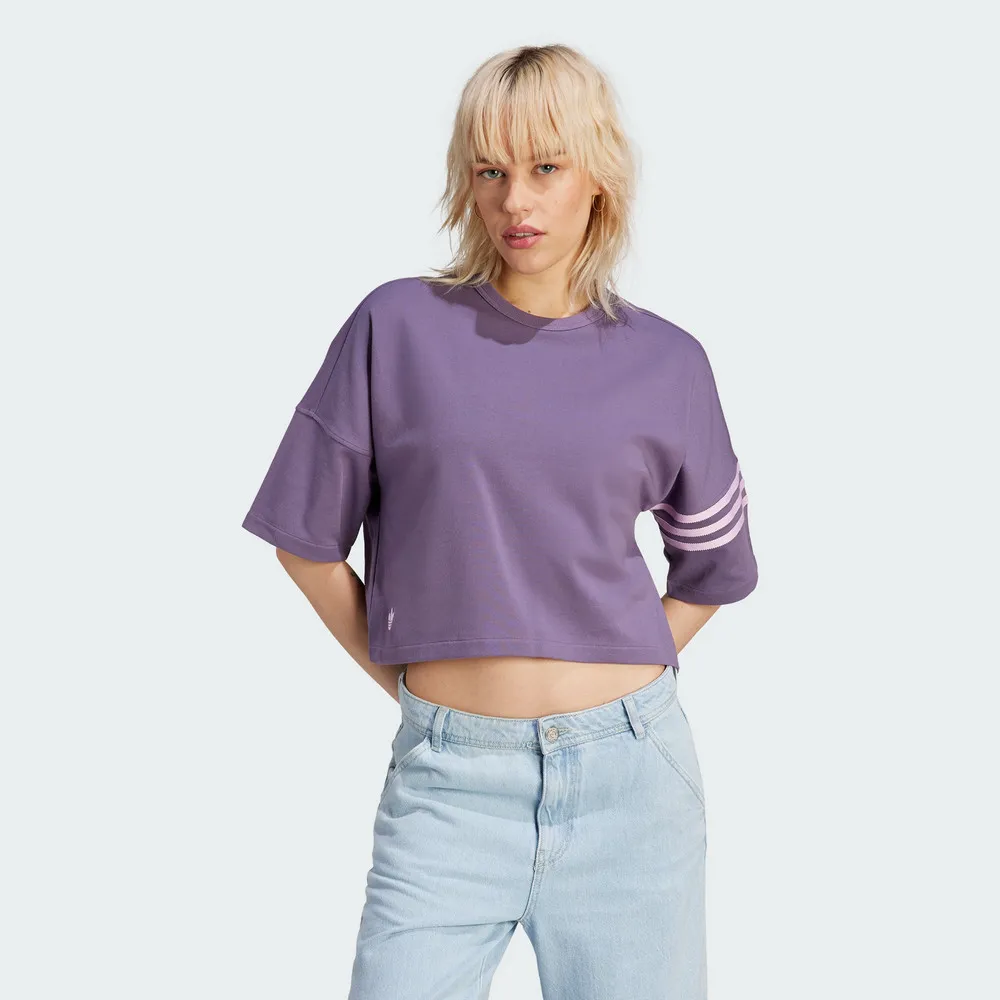【ADIDAS】T-SHIRT 短袖上衣 短版上衣 女 紫色-IP8973 歷史價格詳細信息
