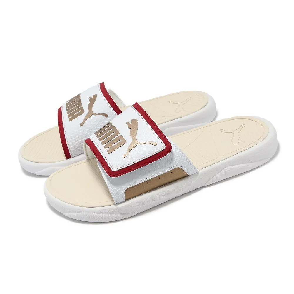 Puma 拖鞋 Royalcat Comfort CNY 白 金 魔鬼氈 男女鞋 緩震中底 【ACS】 39095902 歷史價格詳細信息