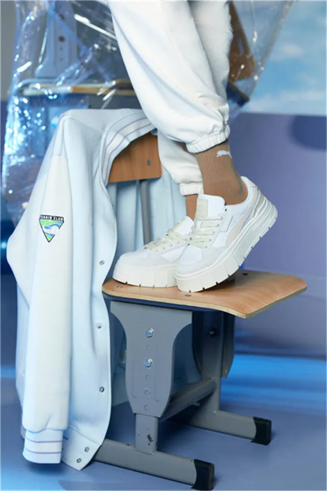 PUMA 休閒鞋 MAYZE STACK 白黑 厚底 增高 女 38436304 歷史價格詳細信息