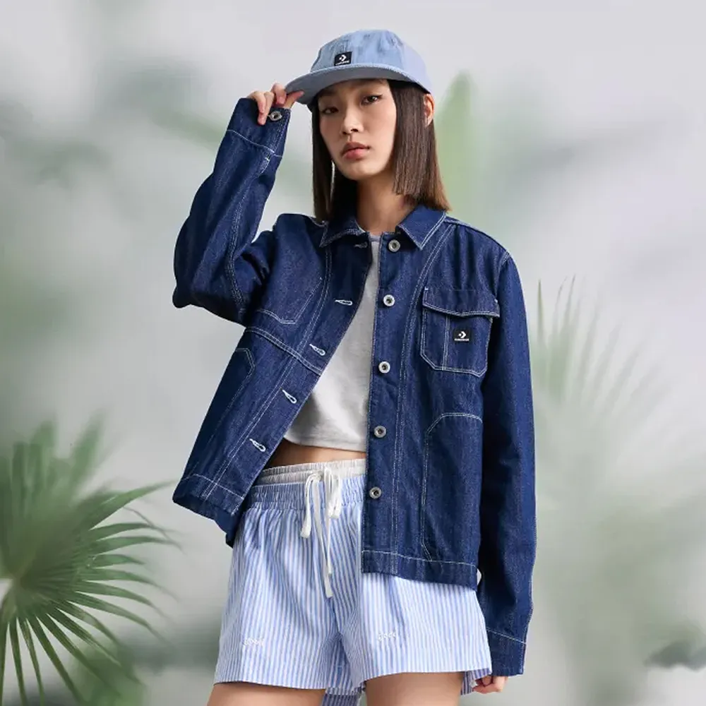 【CONVERSE】DENIM WORDMARK UTILITY SHIRT 短袖襯衫 牛仔襯衫 男 藍色_10027158-A01 歷史價格詳細信息