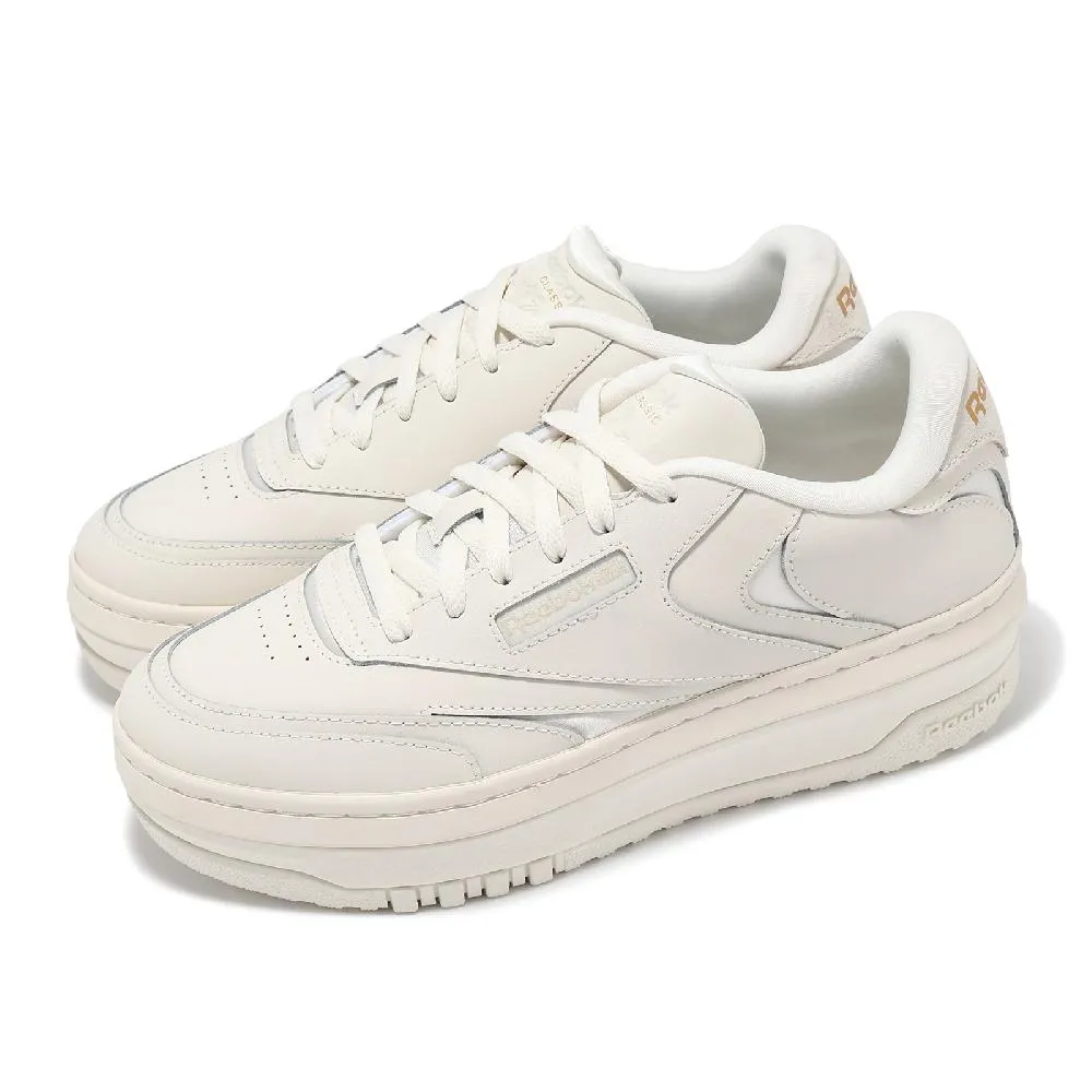 Reebok 銳跑 休閒鞋 Club C Extra 女鞋 白 粉 皮革 厚底 增高 小白鞋 100074261 歷史價格詳細信息