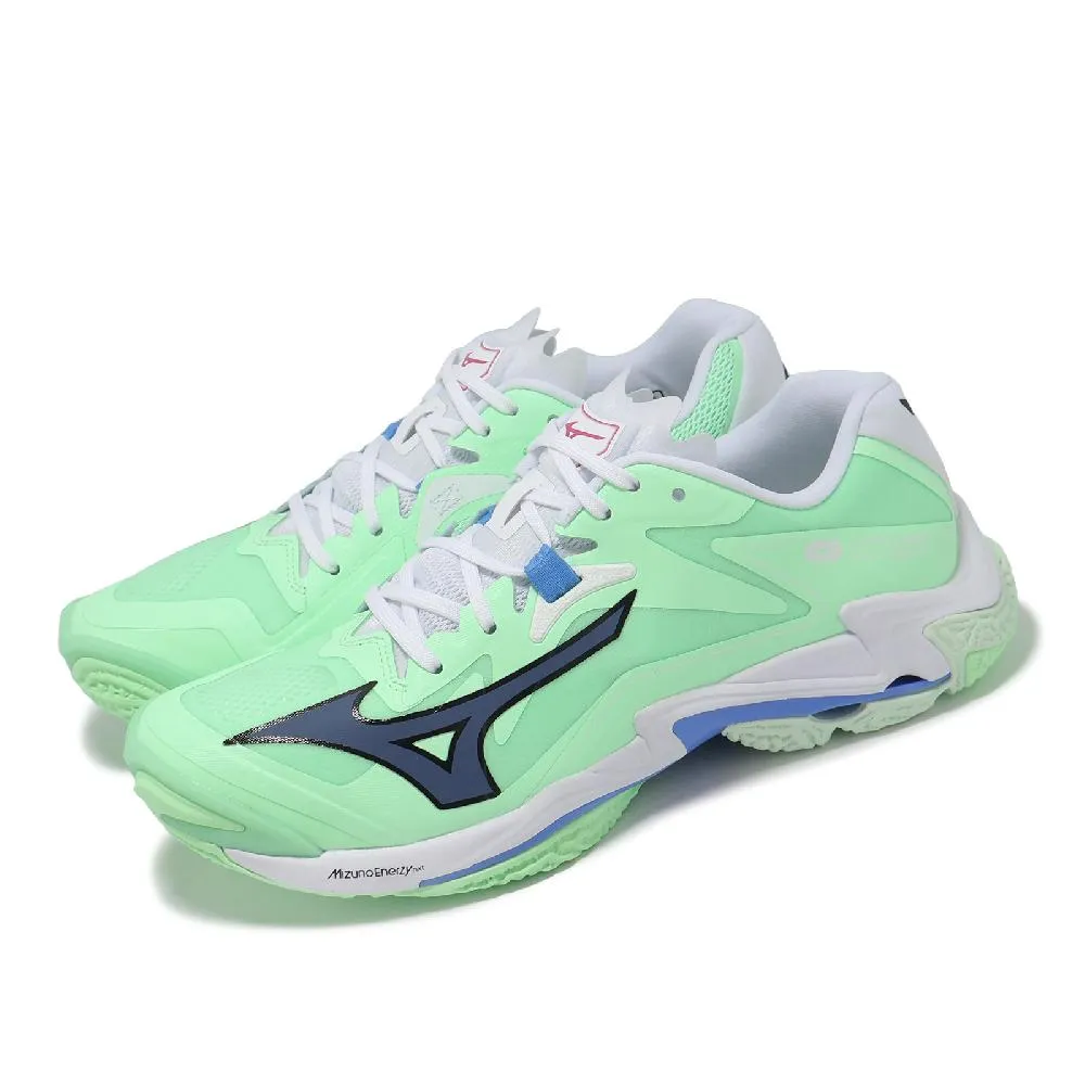 排球鞋 Wave Lightning Z8 Mid 男鞋 白藍 中筒 輕量 室內運動 羽排鞋 V1GA2405-97 歷史價格詳細信息