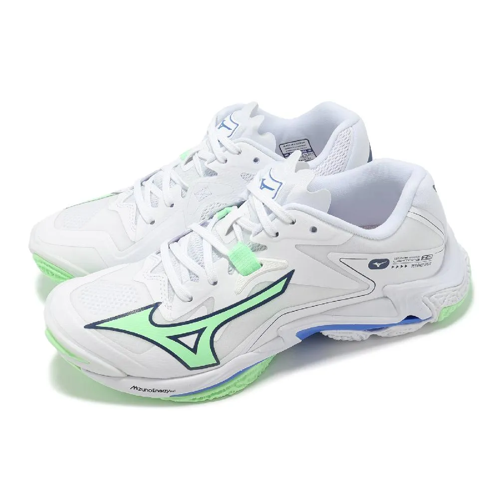 排球鞋 Wave Lightning Z8 Mid 男鞋 白藍 中筒 輕量 室內運動 羽排鞋 V1GA2405-97 歷史價格詳細信息