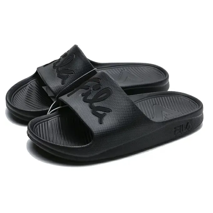 FILA 拖鞋 全黑 白紅LOGO 小加厚 防水拖鞋 4S334W001 歷史價格詳細信息